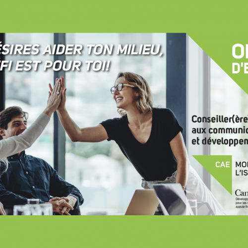 Offre d’emploi – Conseiller(ère) aux communications et développement local